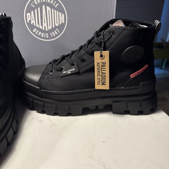 Palladium Revolt Hi TX Black Women’s US 10M Platform Boots - Picture 3 of 12